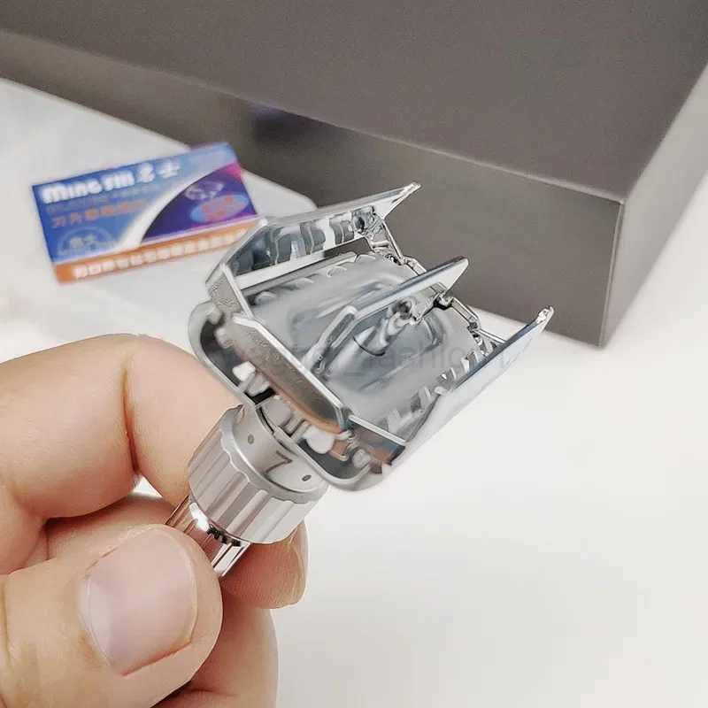 Adjustable Safety Razor Mens Folding Shaving Shaver Stainless Steel Double Edge Classic Safety Razor Blade Barber Shaving ToolsB240709