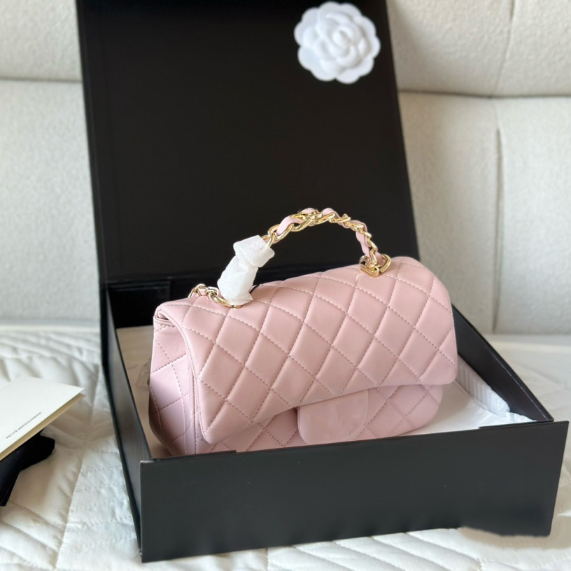 Designer Bag Luxury Cc Lambskin Top Metal Handle Totes Classic Mini Flap Quilted Bags Gold Hardware Matelasse Crossbody Shoulder Handbags Turn Lock Messenger Purse