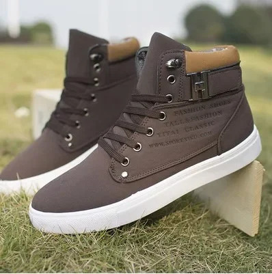 Mens Shoes Fashion Male Boots Mens Casual Sneaker High-Top Board Shoe Retro Lace Up Mens Shoes Zapatos Hombre 2024 Korean 240718