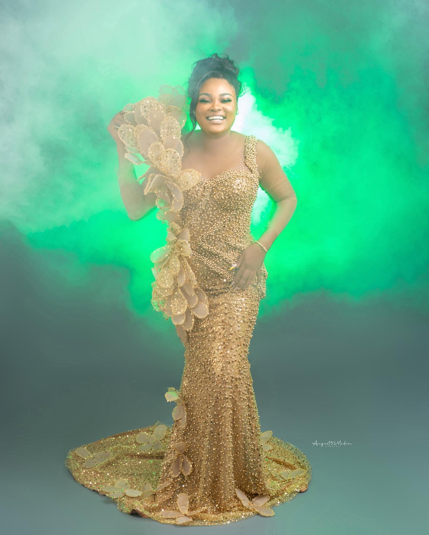 2024 Plus Size Gold Illusion Mermaid Prom Dress Fulllace Promdress Florals Beaded Evening Formal Party Second Reception Birthday Engagement Gowns Dres