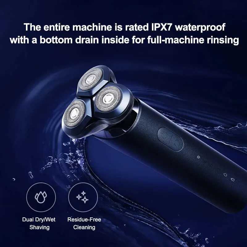 XIAOMI MIJIA Electric Shaver S700 Portable Flex Razor 3 Head Shaving IPX7 Waterproof Washable Beard Trimmer Trimer Cutter 30 DayB240709