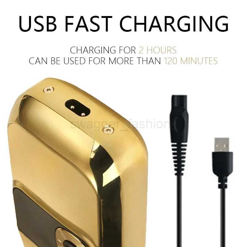 Kemei KM-2028 Mens Electric Metal Shaver LED Display Adjustable Speed USB Electric Shaver Hair ShaversB240709