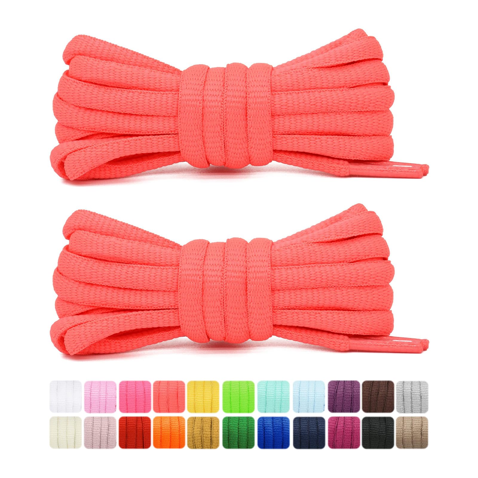 Flat Sneaker Laces 1 Pair PackMultiple Sizes and Colors, Suitable for All Sneaker Types