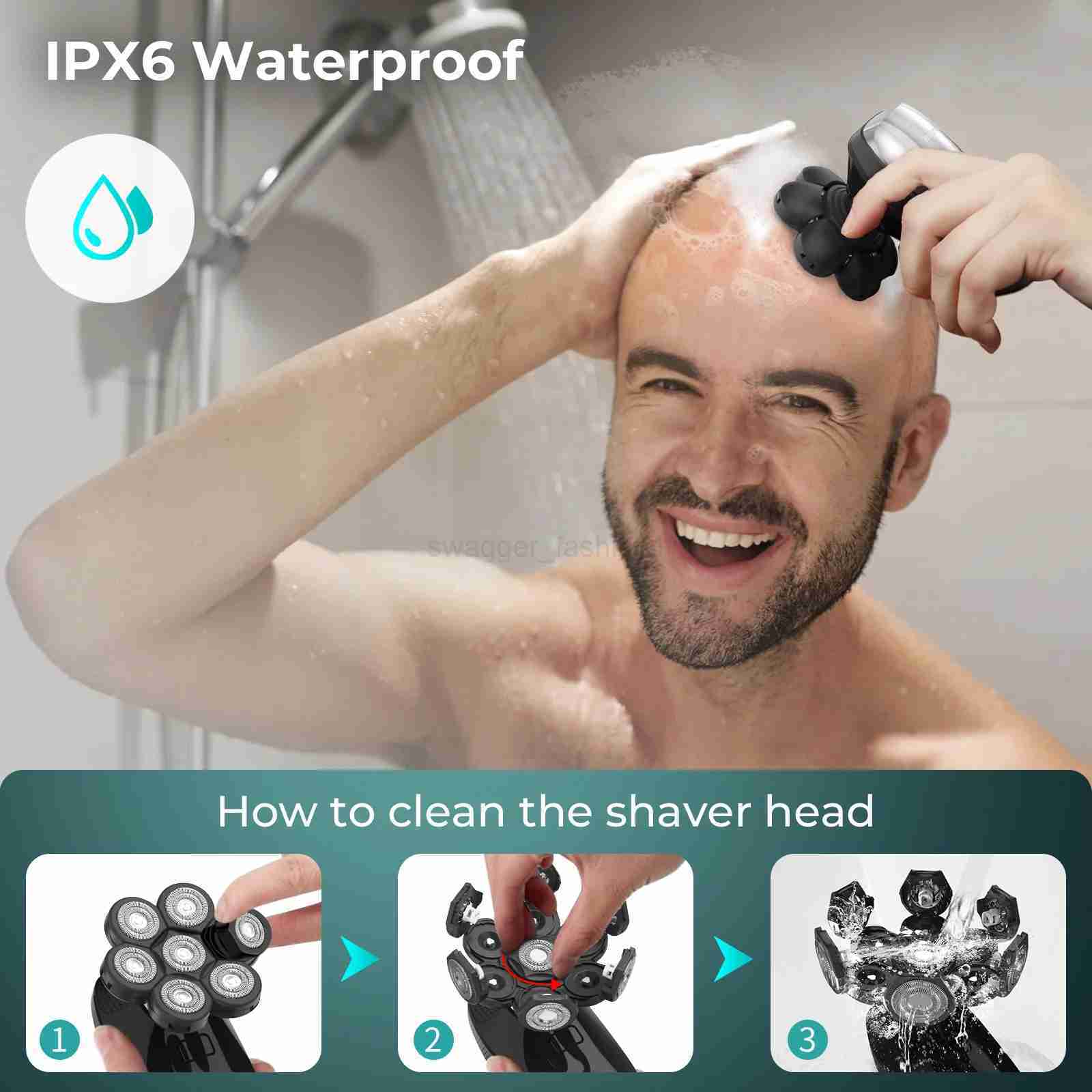 Kensen 5 In 1 Electric Shaver 7D Floating Cutter Head Rechargeable Shaver Kit For Men IPX6 Waterproof Beard Trimmer head shaversB240709