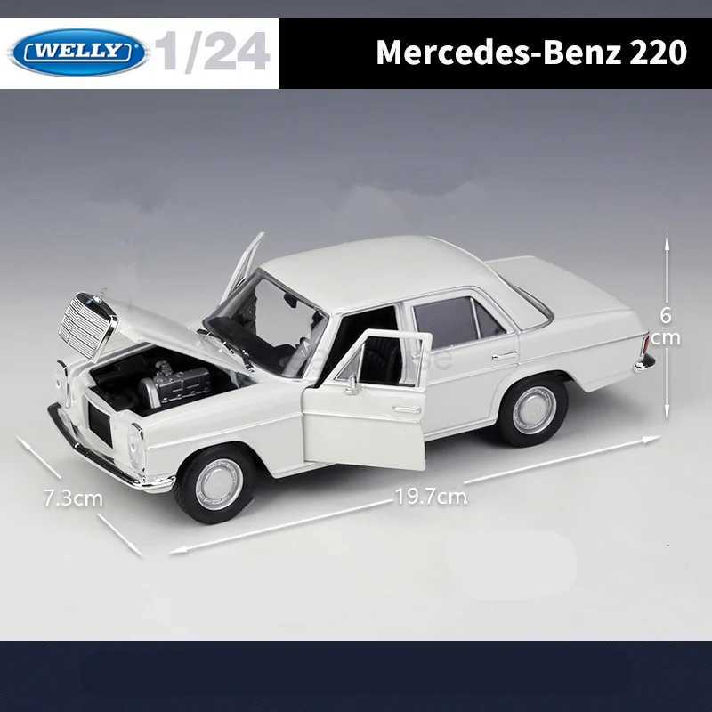 WELLY 1 24 Mercedes-Benz 220 Alloy Car Model Simulation Diecasts Metal Classic Retro Old Car Model Collection Childrens Toy GiftCL240718