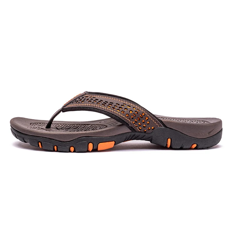 Jumpmore Summer Flip Flops Men Shoes Outdoor Fashion PU Leather Flat Shoes Beach Holiday Shoes Size 40-50 240718