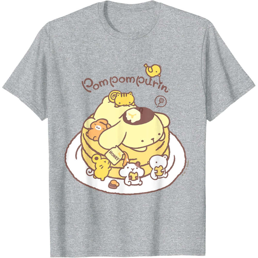 Pompompurin Pancake Friends Tee Shirt T-Shirt Mens Womens T shirts Tees Tops Cartoon clothes Tshirt Free shipping