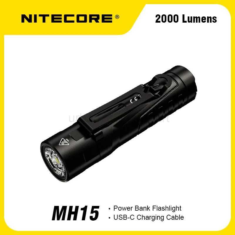 NITECORE MH15 2000 Lumens Flashlight Night Walks Camping Emergency Lighting USB-C Charging CableCL240718
