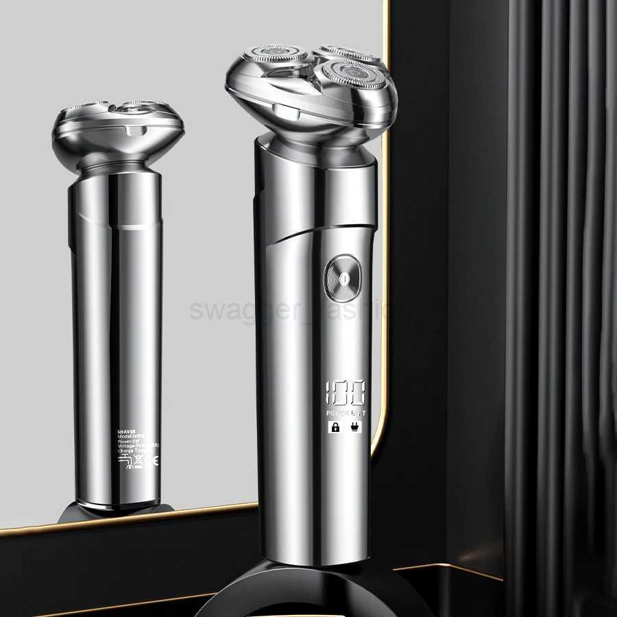 Electric Razor For Men Dry Wet Mens Electric Shaver Rechargeable Rotary Shaving Machines Fathers Day Gift For Father Dad Bo240709