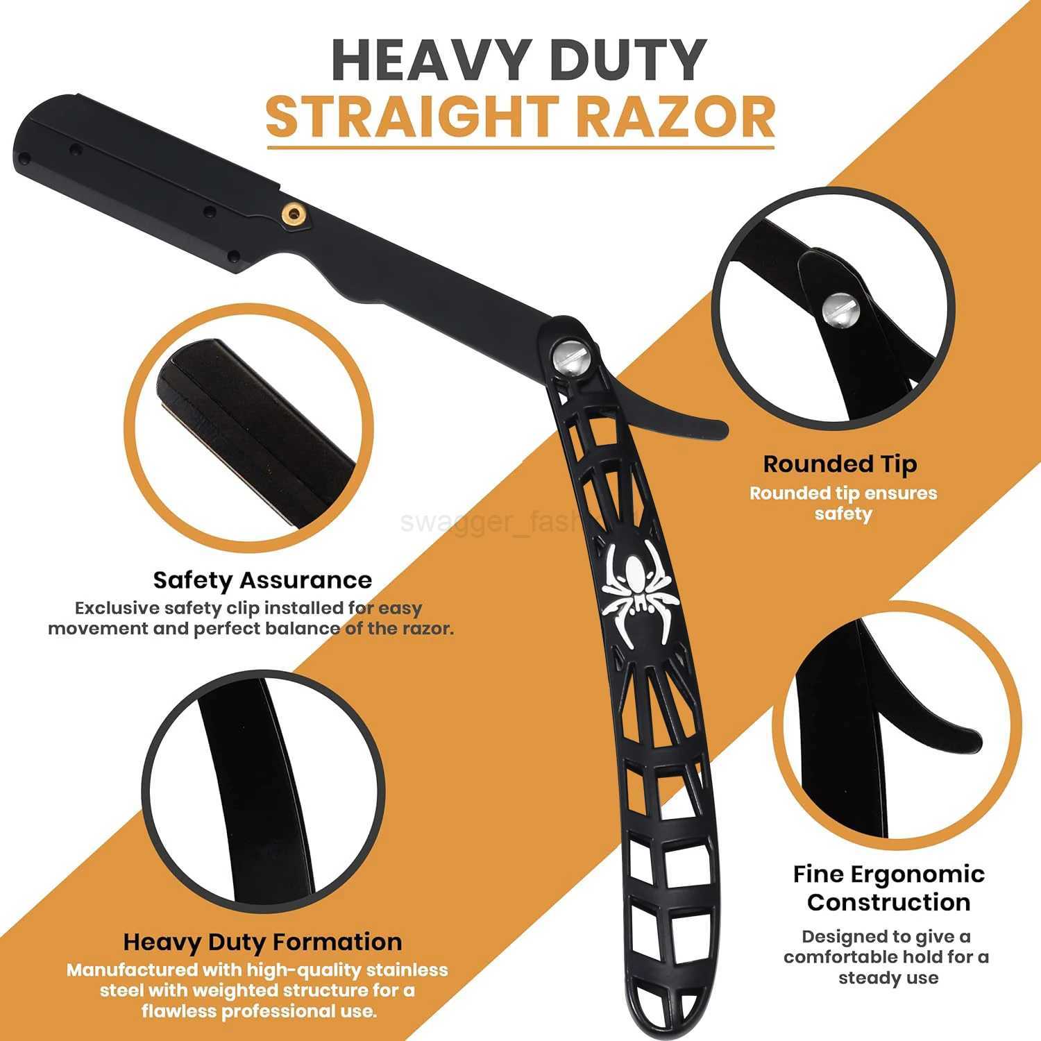 Professional Manual Shaver Straight Edge Stainless Steel sharp Barber Razor Folding Shaving Beard Trimmer CutterB240709