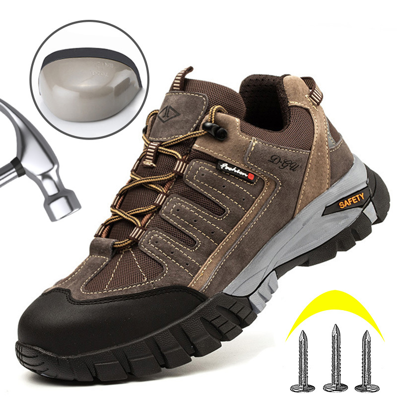 Men Boots Anti-Smash With Steel Toe Anti-Stab Safety Sneakers Indestructible Wear Resistant Work Shoes