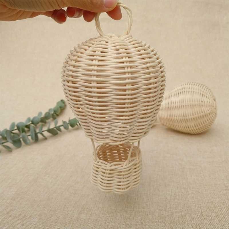Rattan Hot Air Balloon Wall Hanging Decor Photograph Prop Decor Supplies for Children Boys Girls Birthday Photo Props 270FB24718