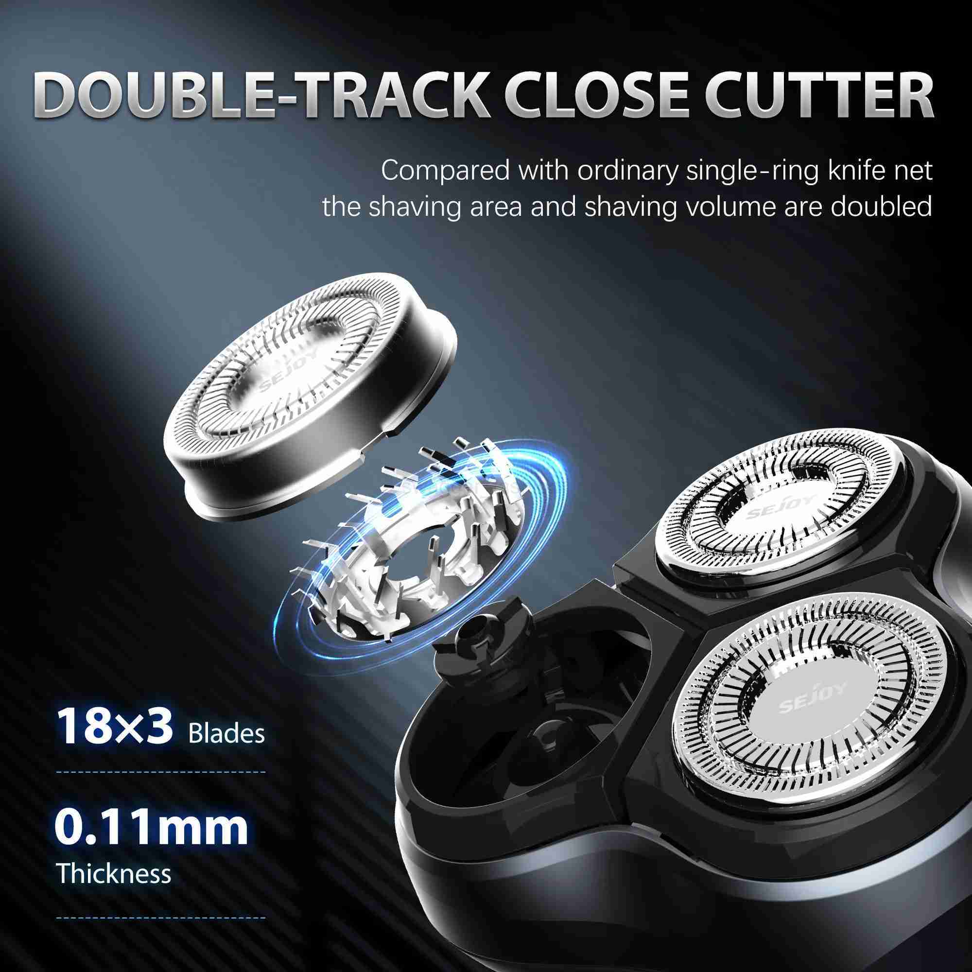 Sejoy 5W Electric Rotary Shavers for men 2 in 1 Razor Rechargeable Hair Trimmer 3D Floating Blade Washable Shaving Beard MachineB240709