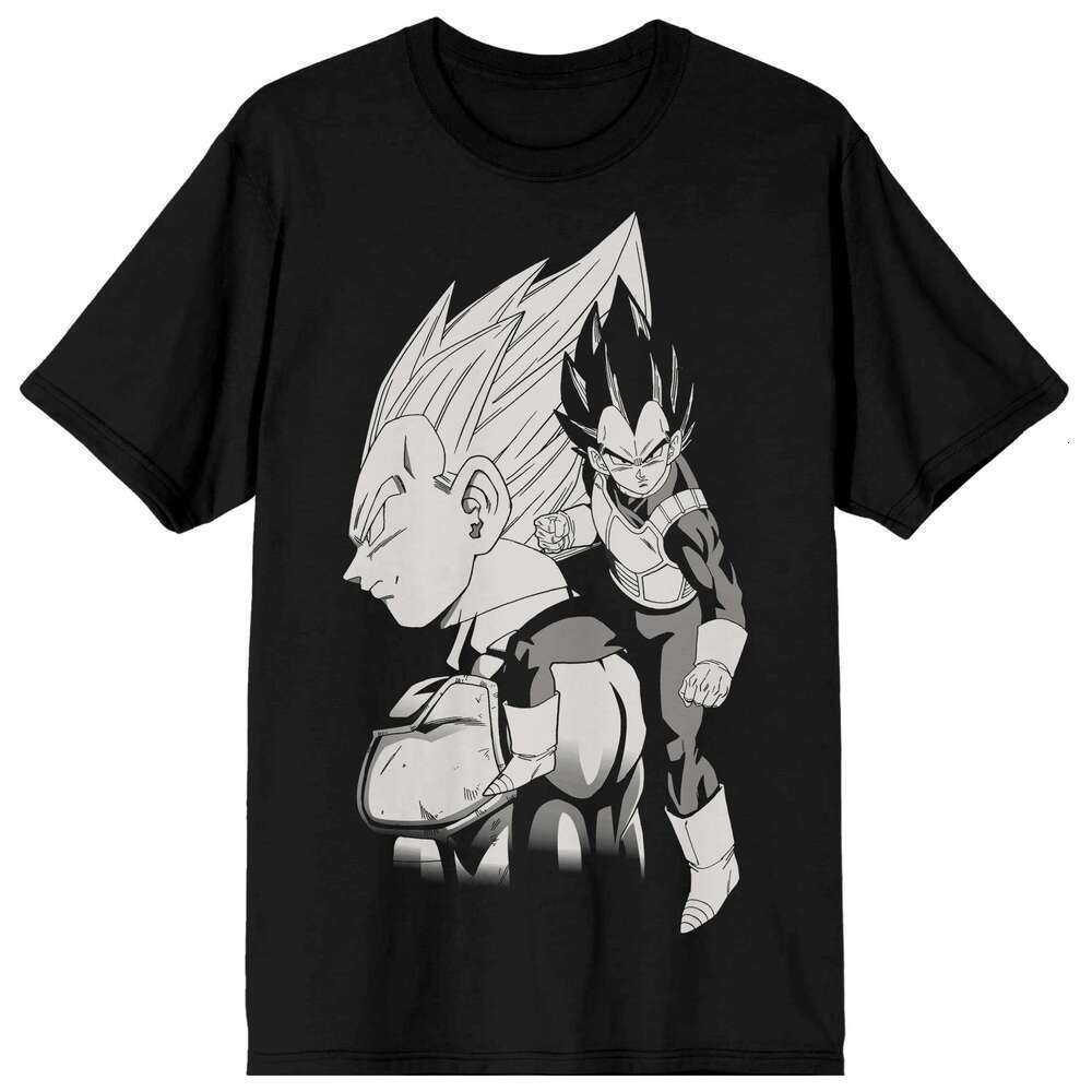 Designer tshirt Mens shirt Vegeta and White Character Art Mens printing Black T-shirt Free shipping