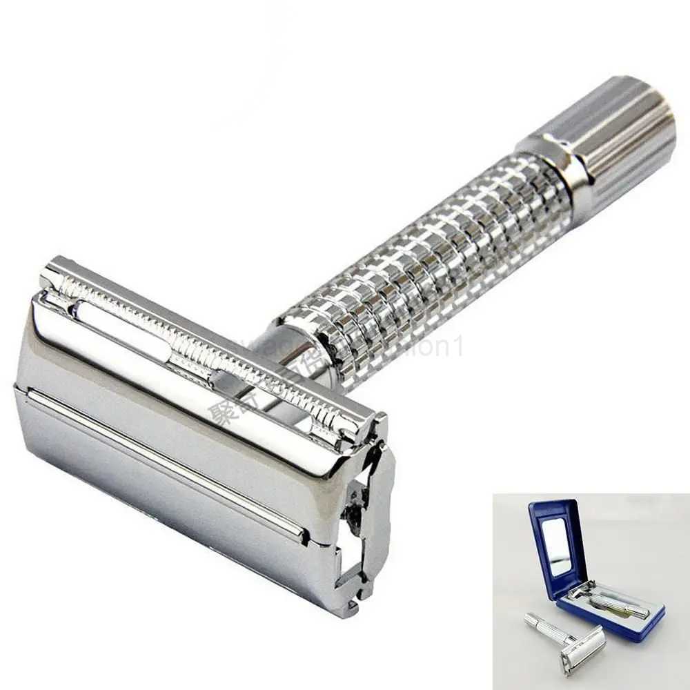 Mens Traditional Classic Double Edge Beard Hair Shaving Safety Razor Shaver + Blade + BoxB240709