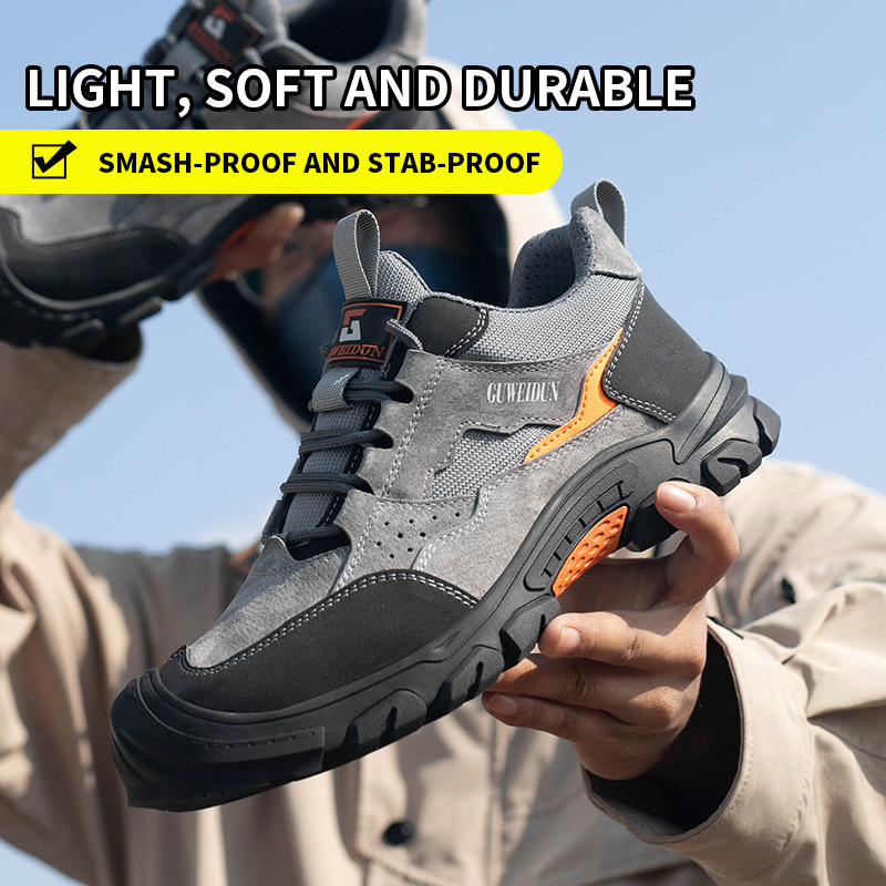 Fashion Sneakers Breathable Men's Shoes Steel Toe Anti Smash Safety Men Work Boots Indestructible