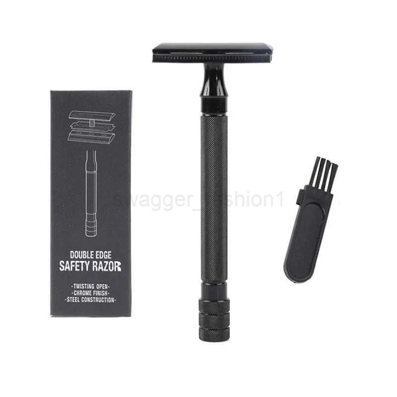 Classic Men Shaver Mild Hair Removal Shaver Double Edge Stainless Steel Shaving With 1 PCS Titanium Coated Blades Shaver RazorB240709