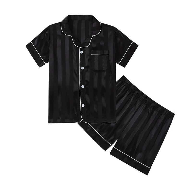 Summer girls silk chiffon pajamas and shorts set childrens starry moon printed pajamas and pajamas set childrens tops and pants family clothing 5-14 Y