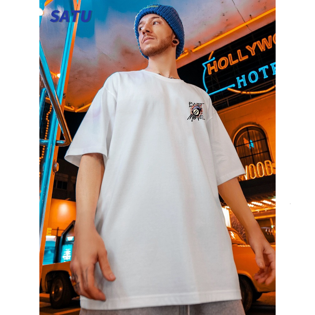 Korea READY BLOCK SATU Korean Japanese Hip Hop Premium 200GSM Casual Graffiti T-shirt Couple Shirt Men's and Women's COD