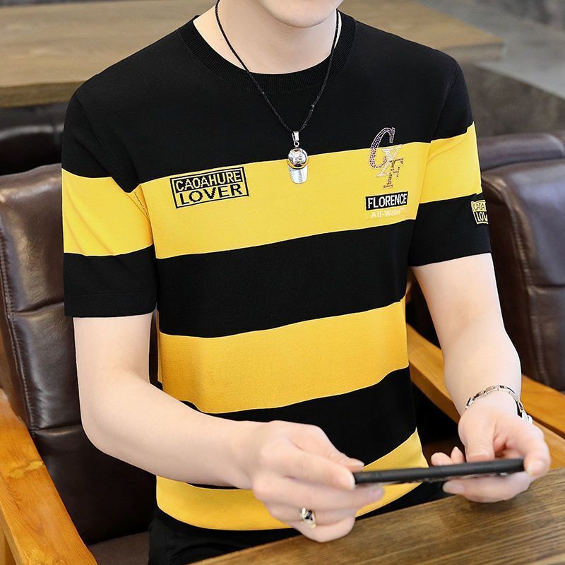2024 Men's Summer High end Casual Pure Cotton Comfortable Thin Round Neck Short Sleeve T-shirt