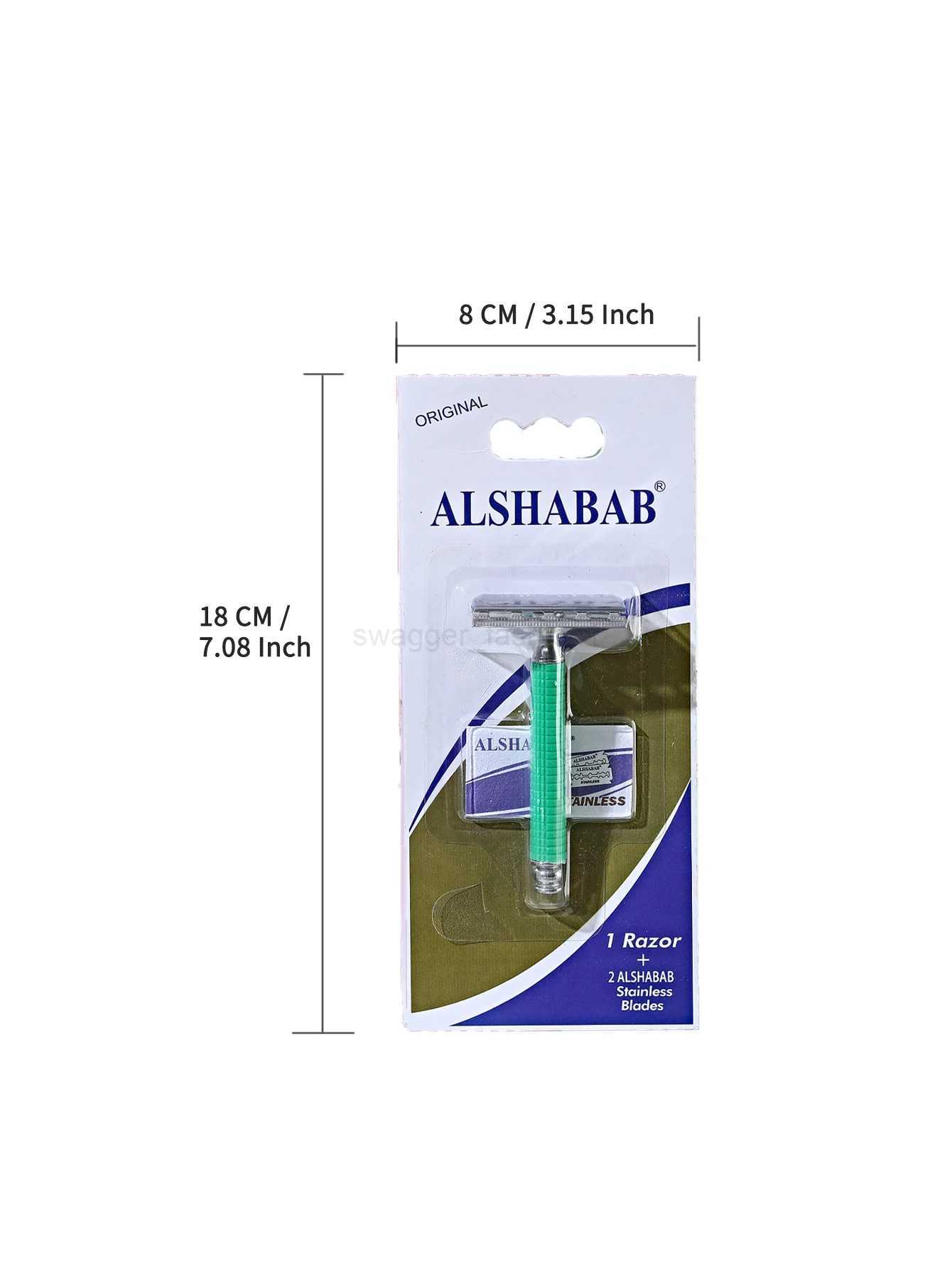 ALSHABAB Safety Razor For Men Shaving Face Double Edge Stainless Razor with1 Blade Plastic Handle Manual ShaverB240709