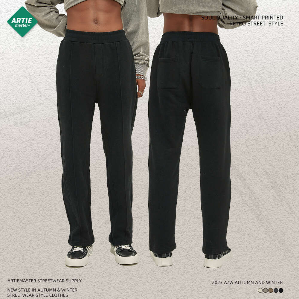 Men's | New 365G Smith Velvet Straight Leg Micro Horn Drawstring Spliced Loose Casual Pants Bound Feet Gold Velvet Pants Jeans for Pregnant Women