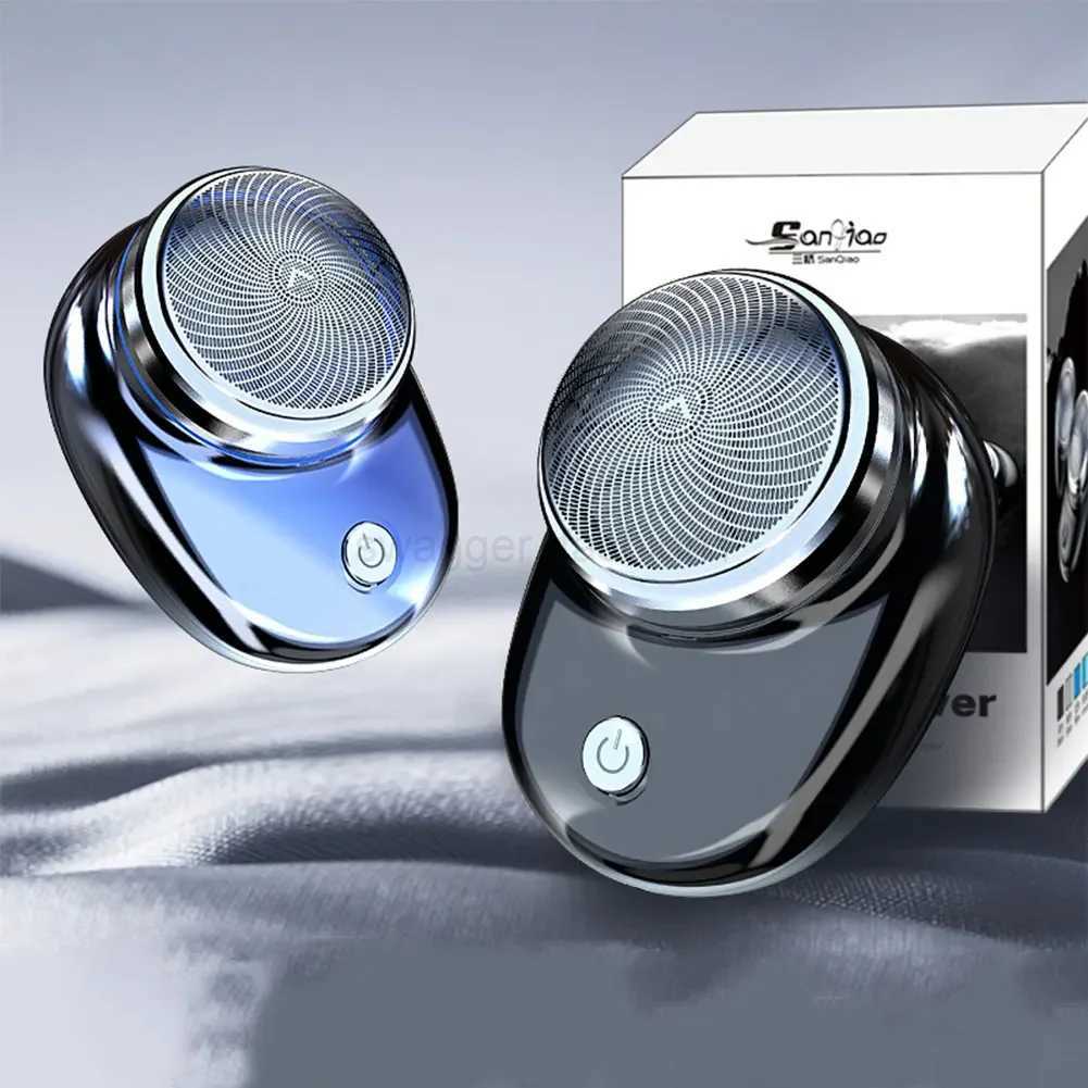 Mini Electric Shaver For Men Pocket Size Washable Rechargeable Portable Cordless Trimmer Knive Face Beard Razor Hair TrimmerB240709