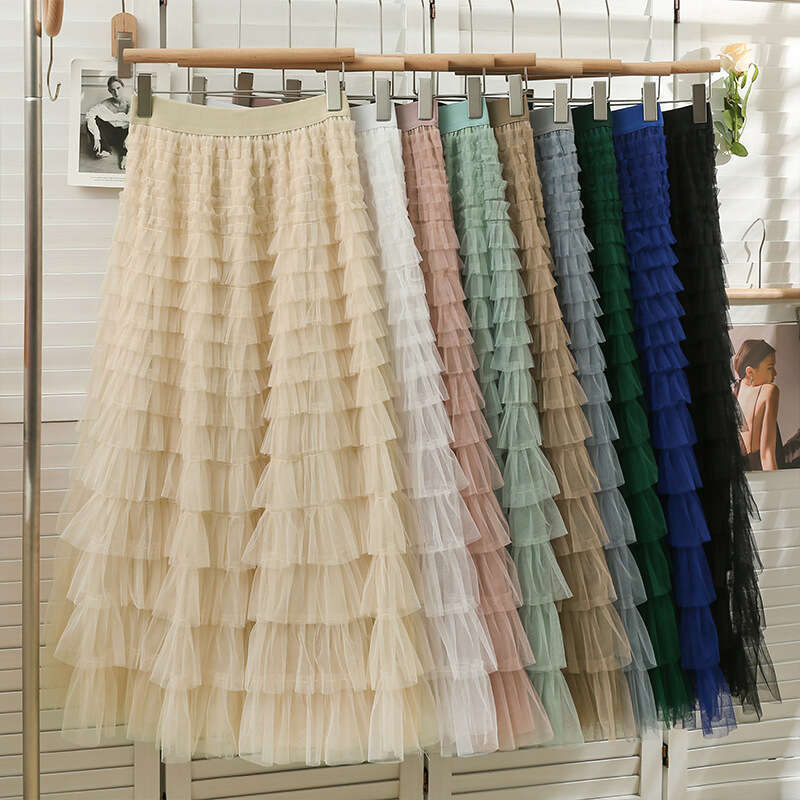 Elegant French Princess Dress with A Thousand Layers of Ruffled Edge Mesh Elegant and Grand Fairy Skirt, Cake Skirt Novelty Loose Pregnant Womens Dres
