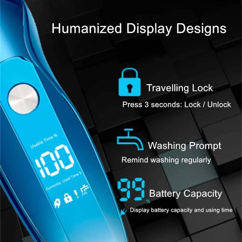 Electric Shaver Rotary Shaver Electric Razor Beard Trimmer Rechargeable Hair Cutting Shaving Machine Clipper for Men WaterproofB240709