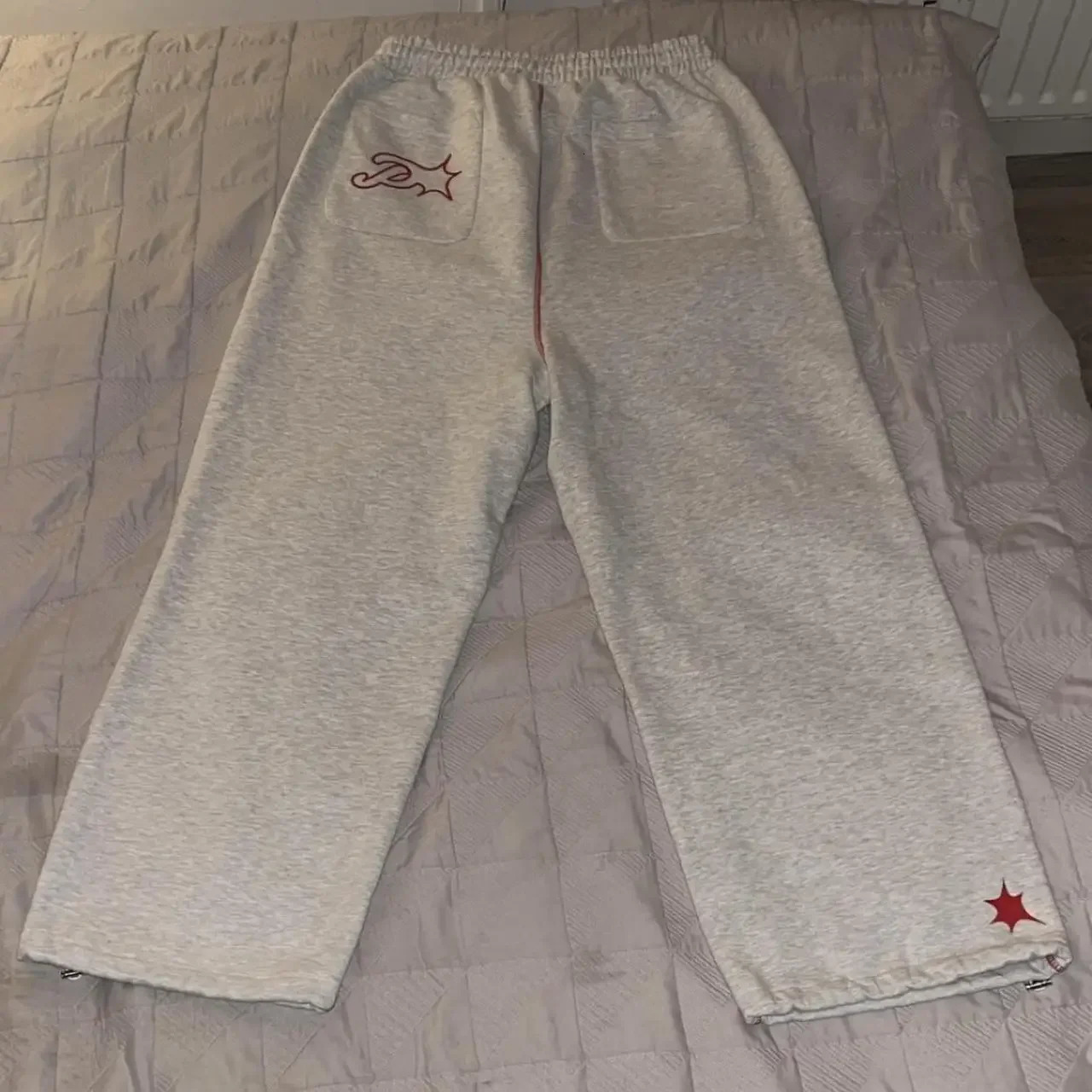 Harajuku Hip Hop Letter Y2K Streetwear PROTECT Sweatpants Men Women Pattern Embroidered Casual Pants Gray Drawstring Trousers 240708