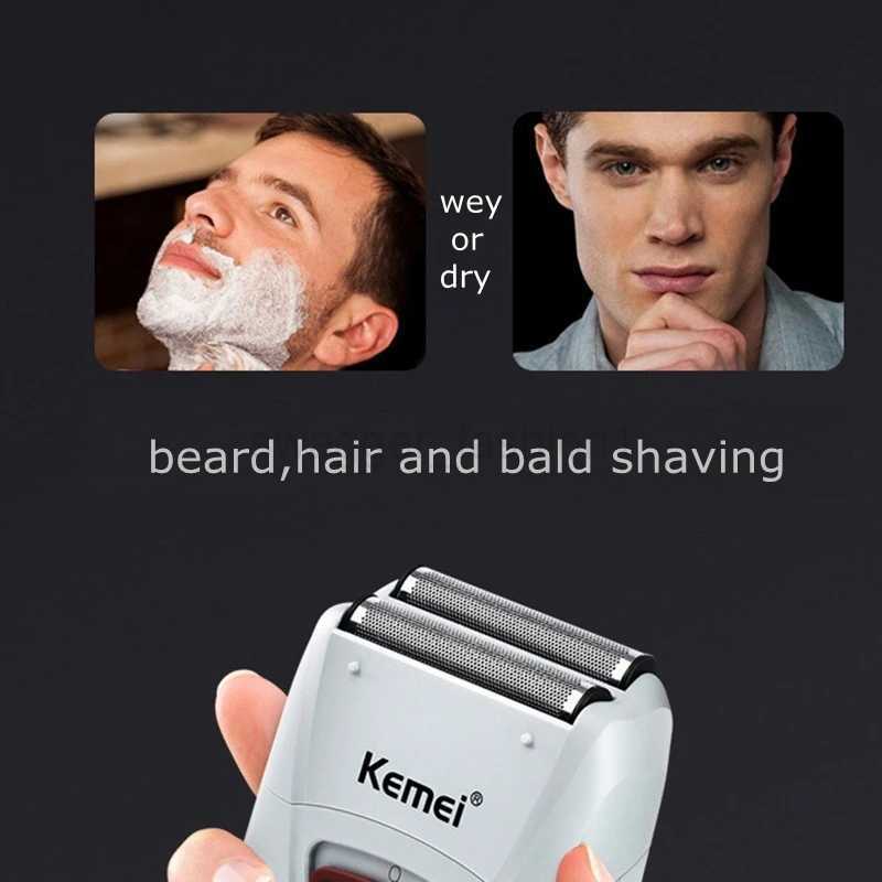 Original Kemei Finishing Fade Rechargeable Electric Shaver Hair Beard Cleaning Electric Razor For Men Bald Head Shaving MachineB240709