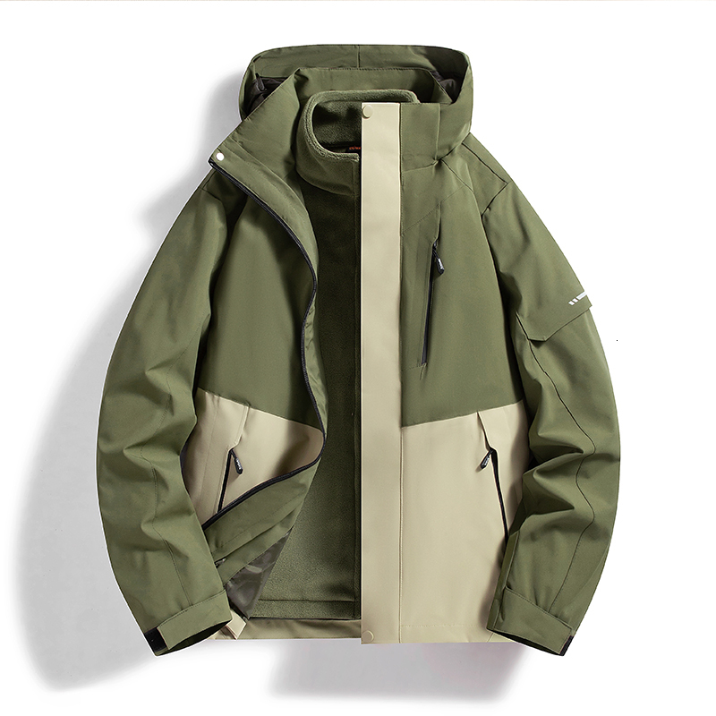 Outdoor assault two-piece set, suitable for couples who can take off their hats, waterproof and windproof single jacket, youth hiking suit F718#96