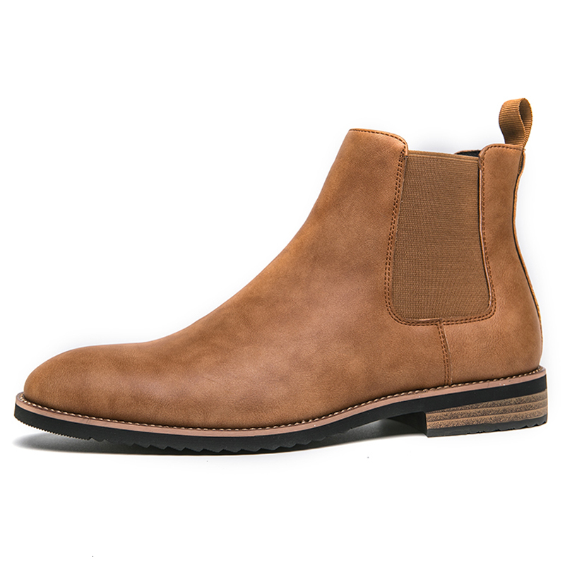 British Style For Men Ankel Business Dress Boots Antumn Bota Masculina Split Leather Shoes