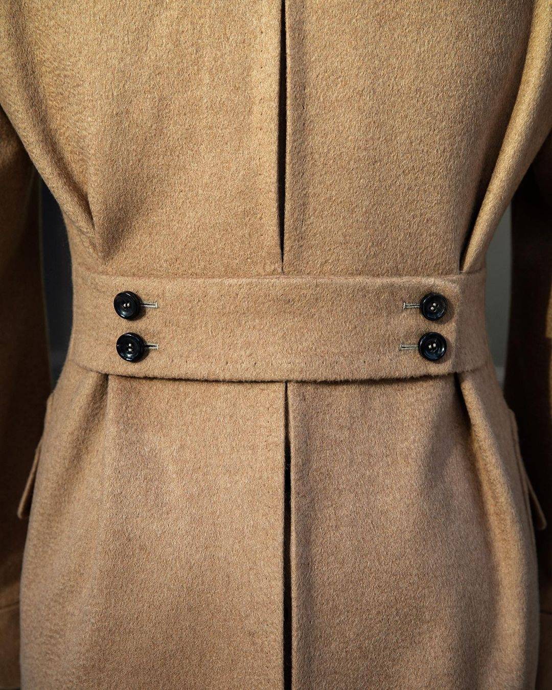 Formal Brown Men Suits Thick Wool Custom Made Double Breasted Tuxedos Peaked Lapel Blazer Back Vent Business High Quality Popular Cheap Price Long Coa