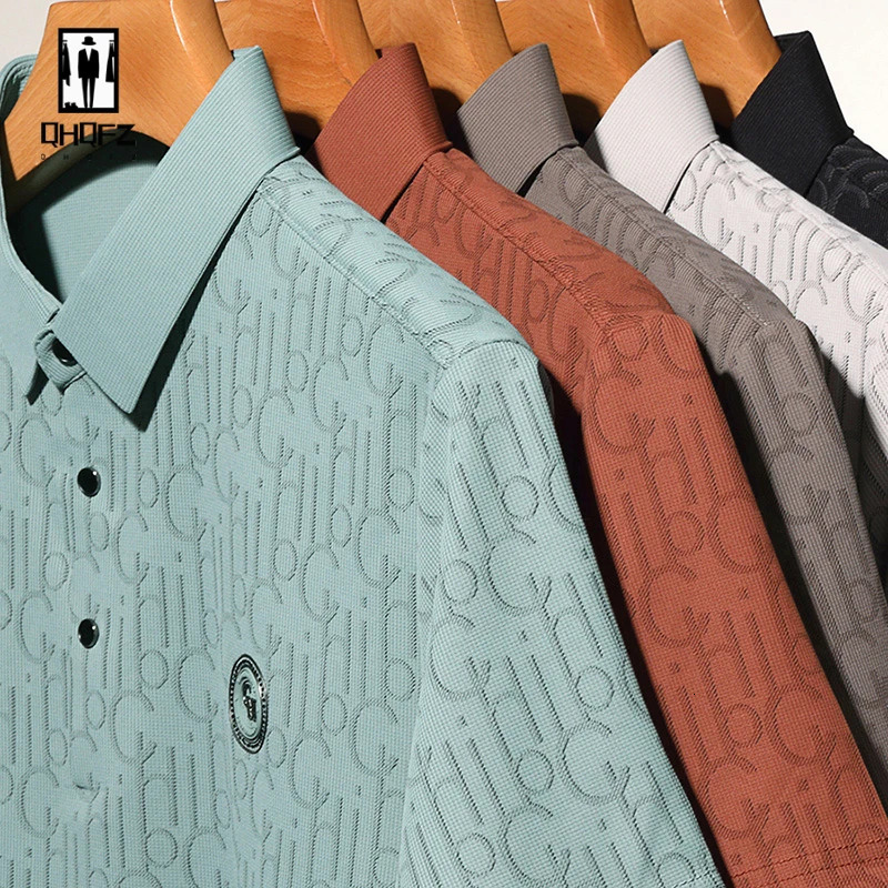 2024 Mens Badge Business Leisure POLO Shirt Summer Fashion Casual Short Sleeve Comfortable and Breathable Top 240711