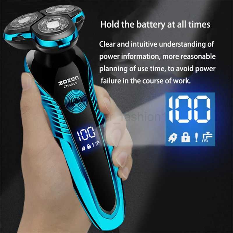 Electric Shaver Washable Rechargeable Electric Razor Hair Clipper Cutting Shaving Machine for Men Beard Trimmer Wet-Dry Dual UseB240709