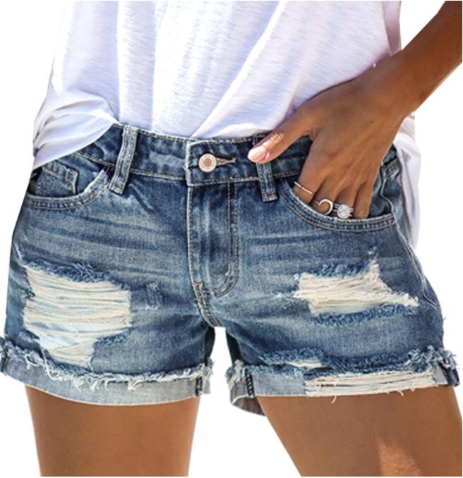 2020 Fashion Women Summer Denim Shorts With Holes