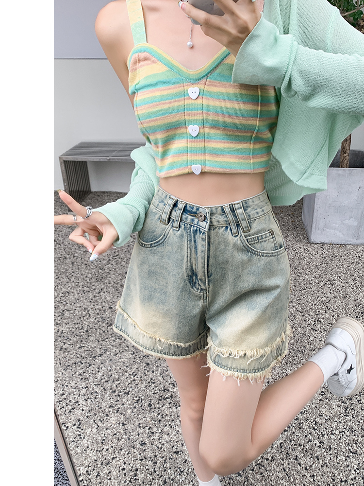 Summer American Girl Cowboy Shorts for Women 2023 New Style Small, Tassel Hot, High Waist, Ultra Short Hot Pants