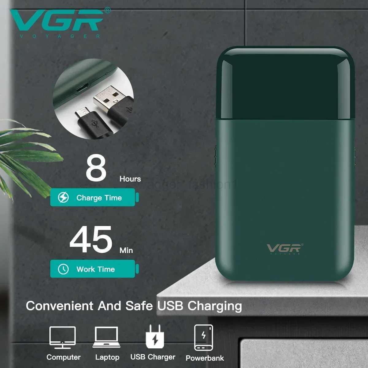 VGR Electric Shavers shaver male razor man electric shaver man Trimmer hair clipper for men Beard Travel portable shaver Br390B240709