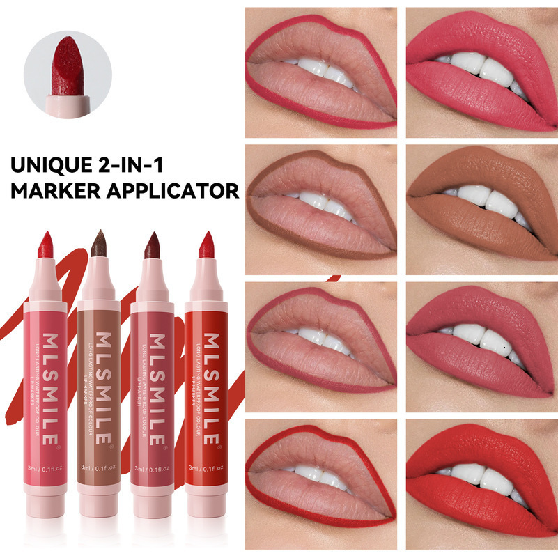 MLSMILE Non-Stick Cup Lip Dye Pencil Matte Lift Long-lasting Easy Coloring Marker Mouth Red Lip Glaze Lip Liner 240713