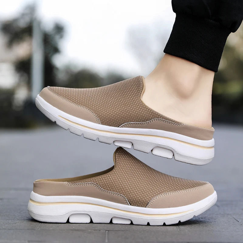 Summer Slip On Mesh Half Shoes For Men Women Slippers Men Casual Shoes Lightweight Comfortable Breathable Sandals Big Size 240718