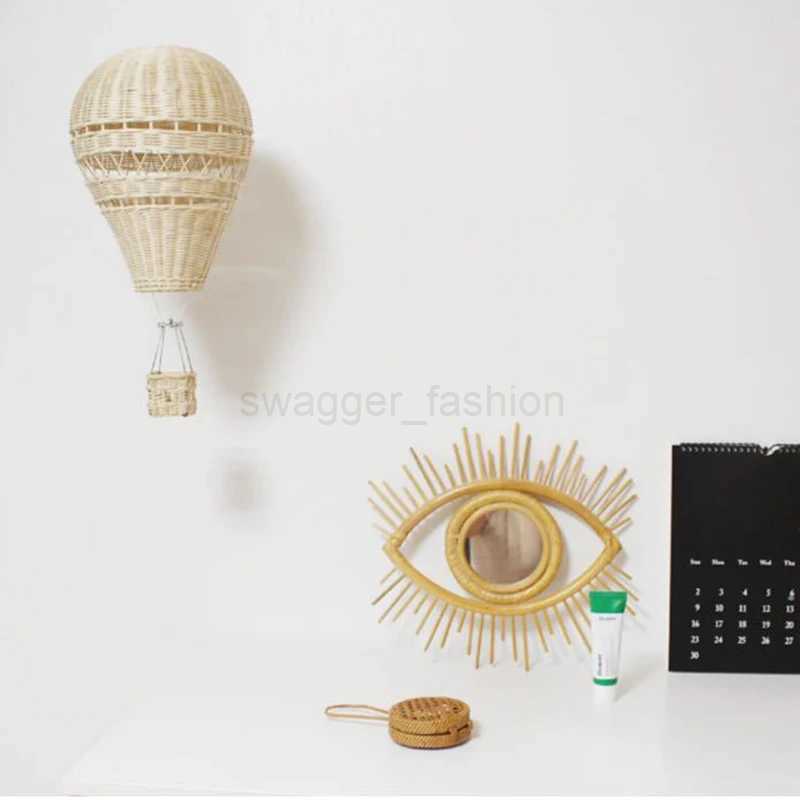 Rattan Hot Air Balloon Decor Hand-woven Wall Hanging Decor Handmade Nordic Photograph Prop for Kids Room Kindergarten NurseryB242718