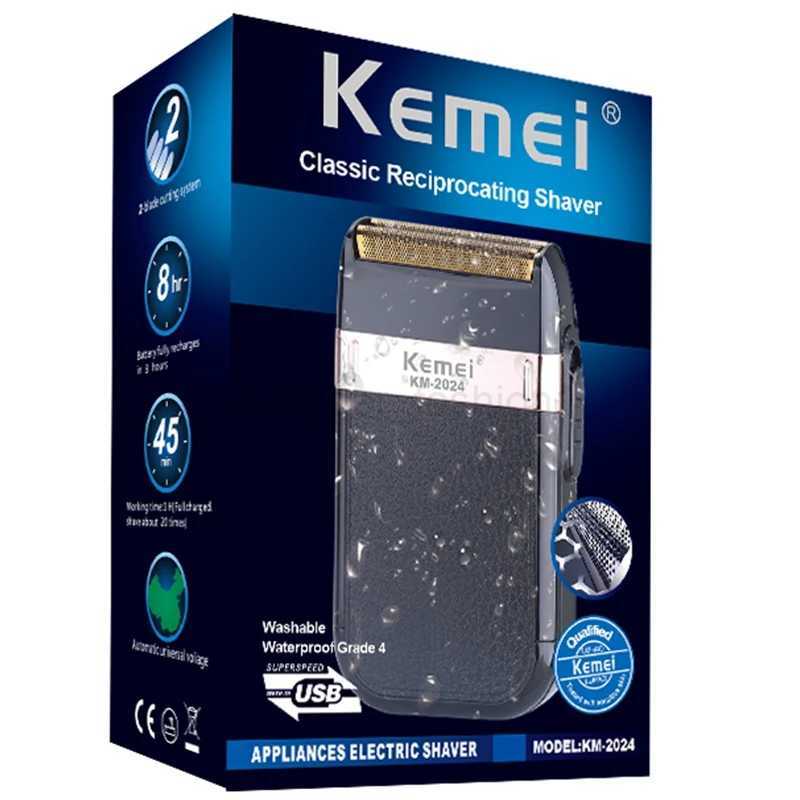 Original Kemei Rechargeable Shaver For Men Waterproof Electric Shaver Beard Machine Bald Head Electric Razor With Extra MeshB240709