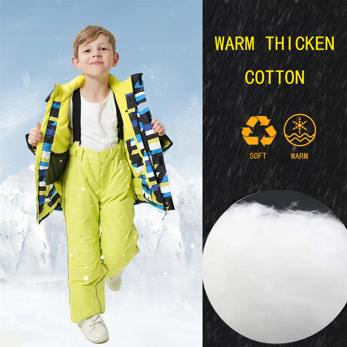 HONEYKING Kids Ski Pants Winter Outdoor Waterproof Warm Ski Trousers Boys And Girls Jumpsuit Overalls Tracksuits Kids Snow Pants 240715