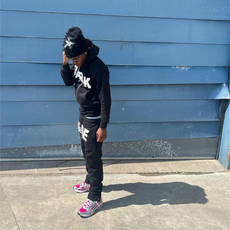 Y2K American Letter Printed Jacket High Streetwear Fashion Oversized Hoodie Men Retro Punk Casual Pullover Sweatshirt Top 240708