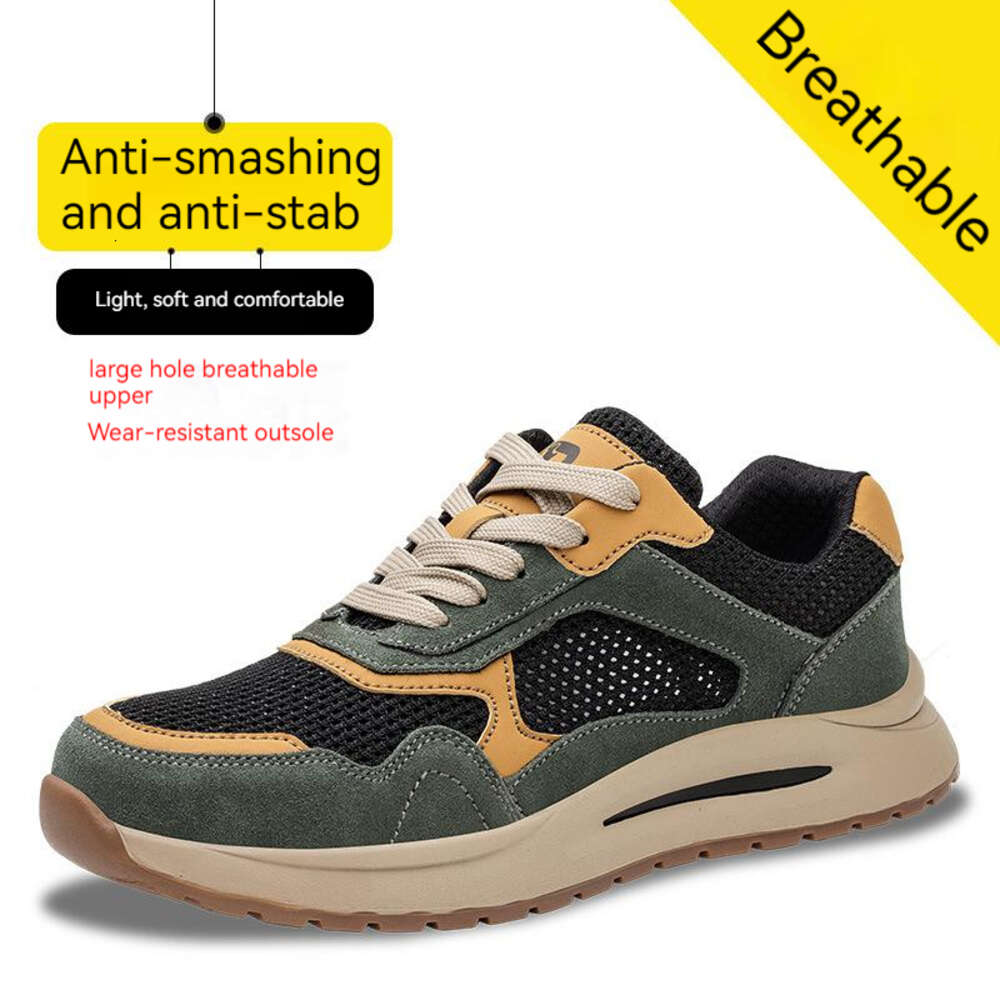 2023 New Summer Casual Men's Safety Shoes Mesh Light Breathable Sneaker Puncture Proof Non Slip Work Sneakers For Men Shoe