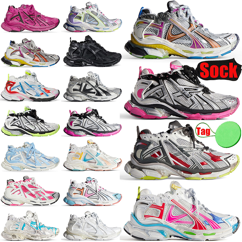Classic Tracks Runner 7 7.5 Designer Dress Shoes Women Men Black White Graffiti Platform Tripler Luxury Tennis Pink Runners Trainers Big Size 46 Dhgates Sneakers