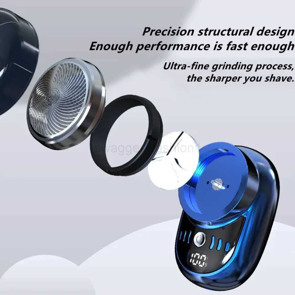 Mini Electric Shaver Mens Portable USB Rechargeable Shaver TypeC Household Shaving Machine Face Beard Razor Travel Car RazorB240709