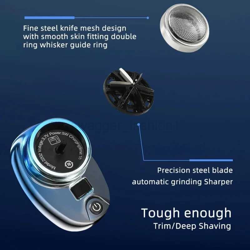 Mens Electric Shaver Usb Rechargeable Portable Razor Mens Comfort Easy Travel Mini Beard Body Hair Trimmer Mens Pocket RazorBe240709