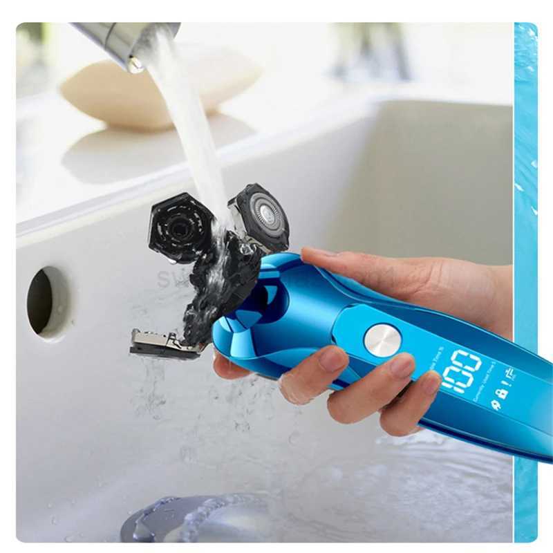 Electric Shaver Rotary Shaver Electric Razor Beard Trimmer Rechargeable Hair Cutting Shaving Machine Clipper for Men WaterproofB240709